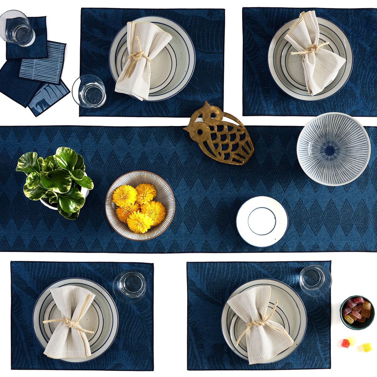 Two-Sided Denim Placemat - Indigo