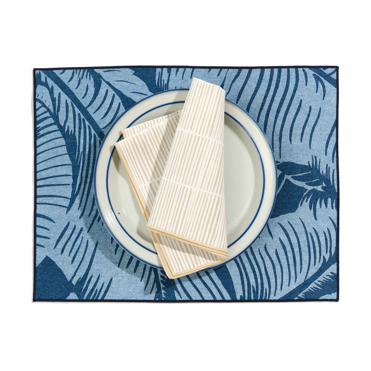 Two-Sided Denim Placemat - White