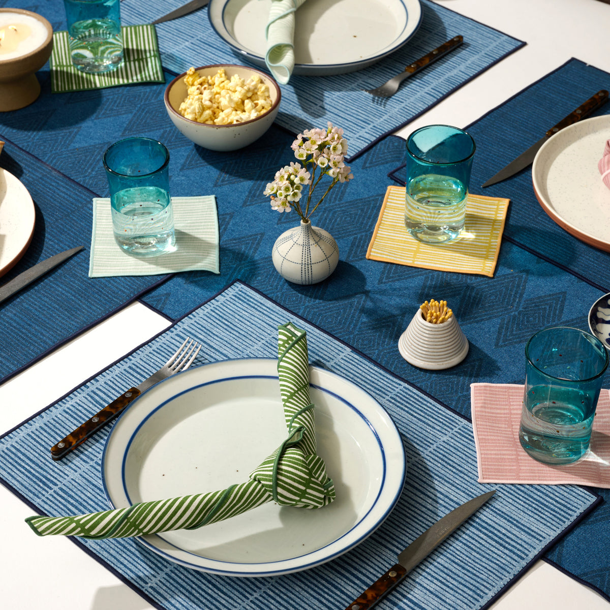 Cabana Linen Cocktail Napkin Set - Bright Mix