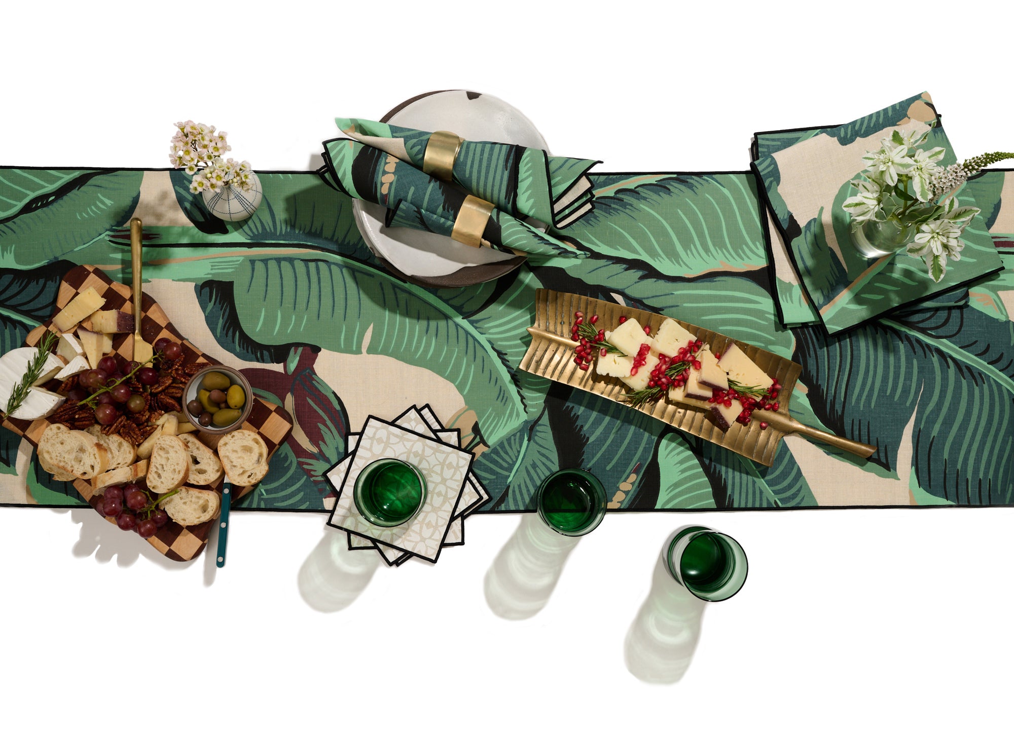Martinique® Linen Table Runner - Green - CW Stockwell