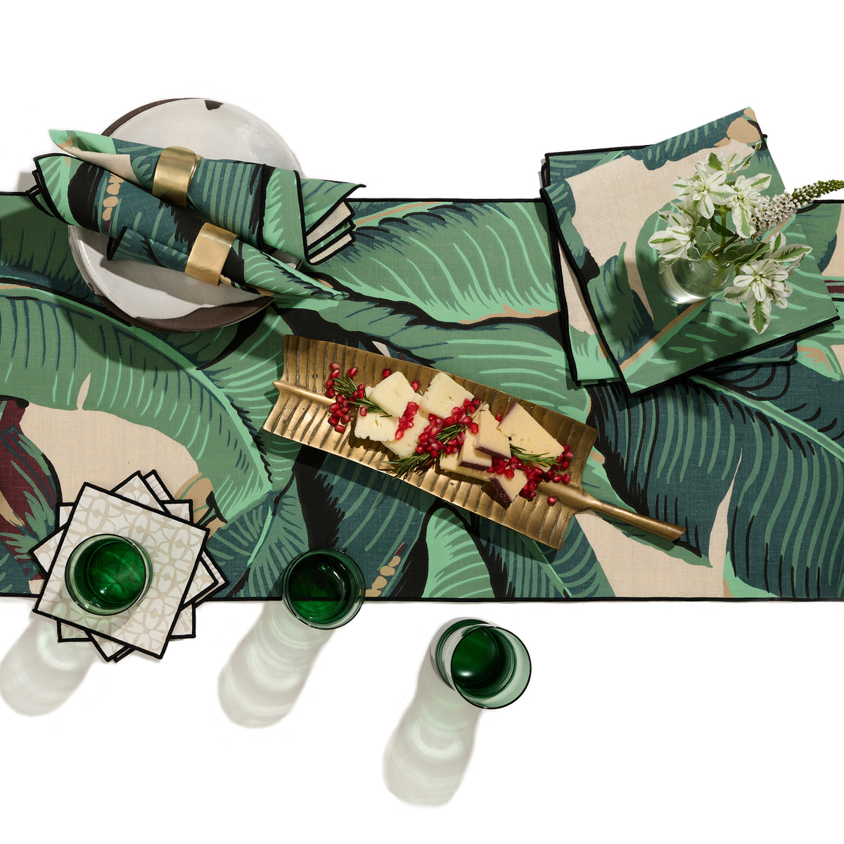 Martinique® Linen Table Runner - Green
