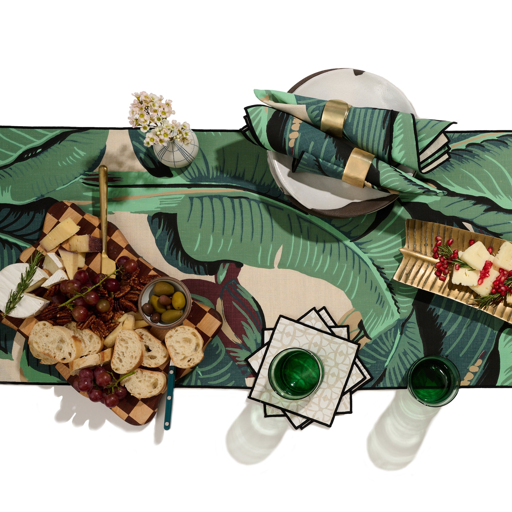 Martinique® Linen Table Runner - Green - CW Stockwell